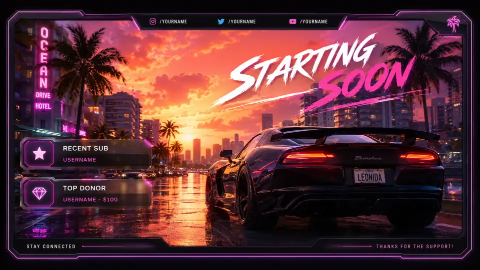 Vice City stream overlay source pack
